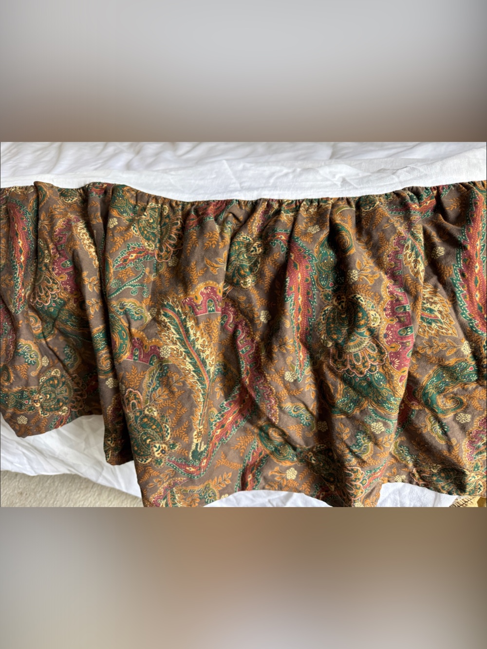 Vintage Ralph Lauren Queen Bed Skirt “Rue Des Artistes”